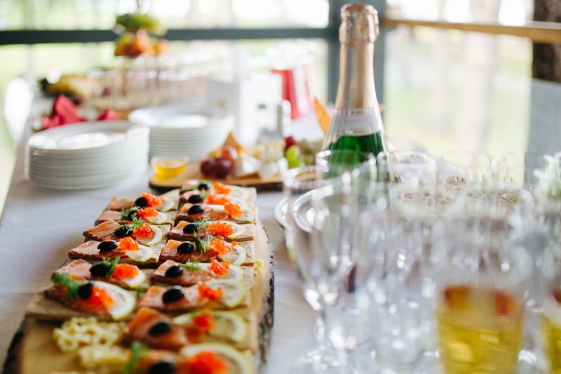 Chopt corporate catering event setup with fresh salad bar